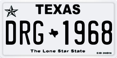 TX license plate DRG1968