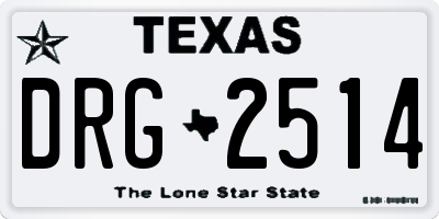 TX license plate DRG2514