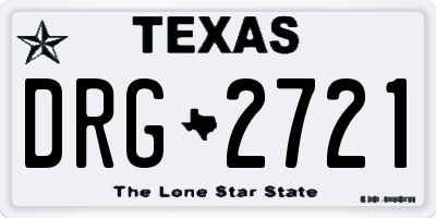 TX license plate DRG2721