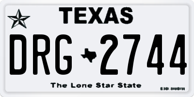 TX license plate DRG2744