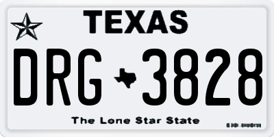 TX license plate DRG3828