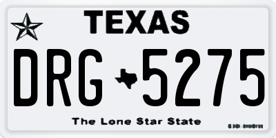 TX license plate DRG5275