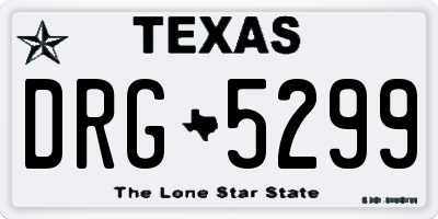 TX license plate DRG5299