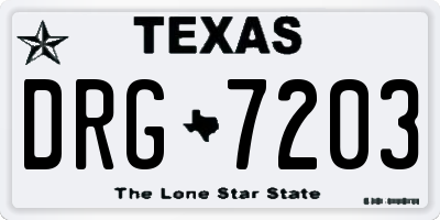 TX license plate DRG7203