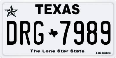 TX license plate DRG7989