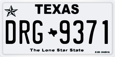 TX license plate DRG9371