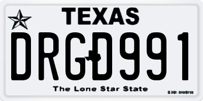 TX license plate DRGD991