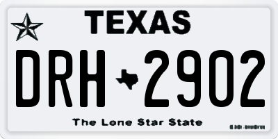 TX license plate DRH2902