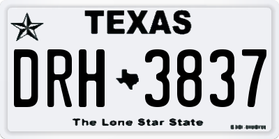 TX license plate DRH3837