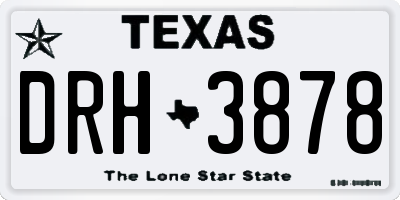 TX license plate DRH3878