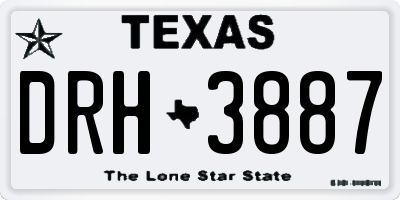 TX license plate DRH3887