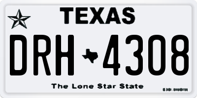 TX license plate DRH4308