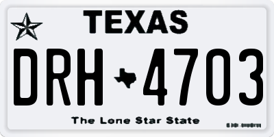 TX license plate DRH4703