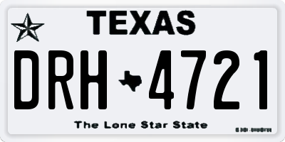 TX license plate DRH4721