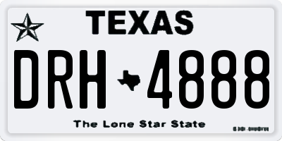 TX license plate DRH4888