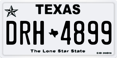 TX license plate DRH4899