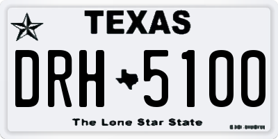 TX license plate DRH5100