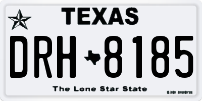 TX license plate DRH8185