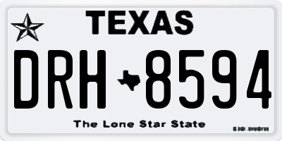 TX license plate DRH8594