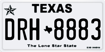 TX license plate DRH8883