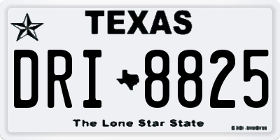 TX license plate DRI8825