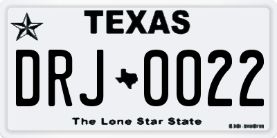 TX license plate DRJ0022