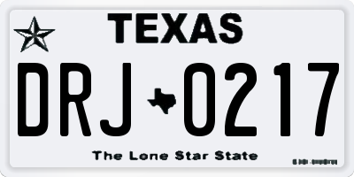 TX license plate DRJ0217