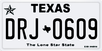 TX license plate DRJ0609