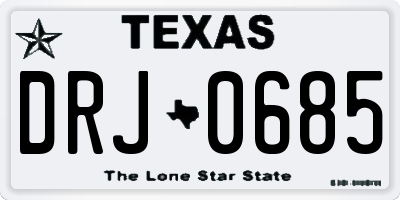 TX license plate DRJ0685