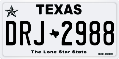 TX license plate DRJ2988