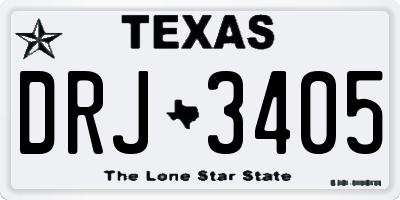 TX license plate DRJ3405