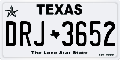 TX license plate DRJ3652