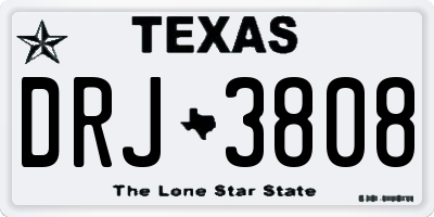 TX license plate DRJ3808