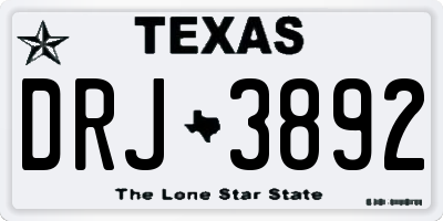 TX license plate DRJ3892