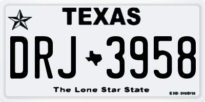 TX license plate DRJ3958