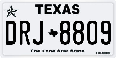 TX license plate DRJ8809