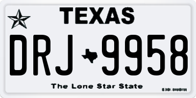 TX license plate DRJ9958