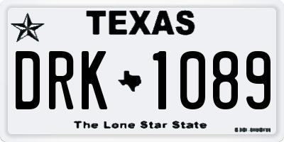 TX license plate DRK1089