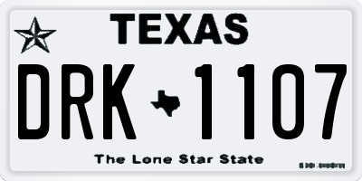 TX license plate DRK1107