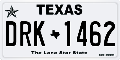 TX license plate DRK1462