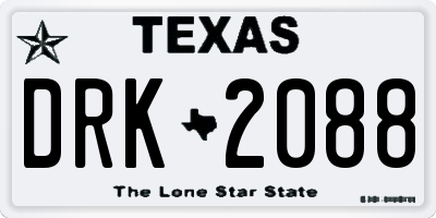 TX license plate DRK2088