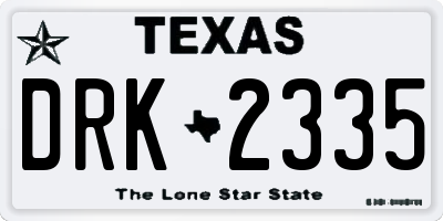 TX license plate DRK2335