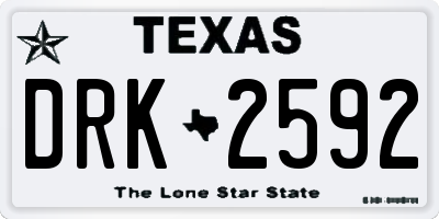 TX license plate DRK2592