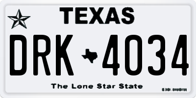 TX license plate DRK4034