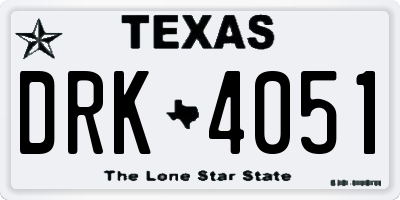 TX license plate DRK4051