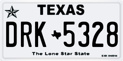 TX license plate DRK5328