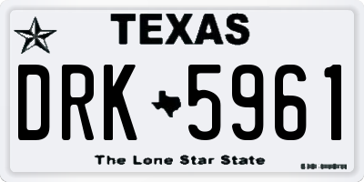 TX license plate DRK5961