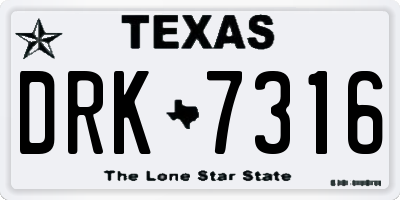 TX license plate DRK7316