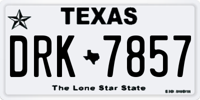 TX license plate DRK7857