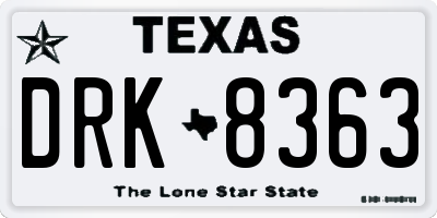 TX license plate DRK8363